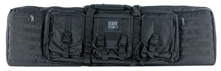 Bulldog BDT6043B Tactical Double 43" Black Nylon Rifle Case, Lockable Zippers and Deluxe Padded Backstraps