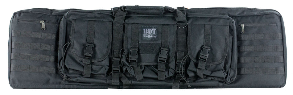 Bulldog BDT6043B Tactical Double 43" Black Nylon Rifle Case, Lockable Zippers and Deluxe Padded Backstraps