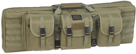 Bulldog BDT6043G Tactical Double 43" Green Nylon Rifle Case, Lockable Zippers and Deluxe Padded Backstraps