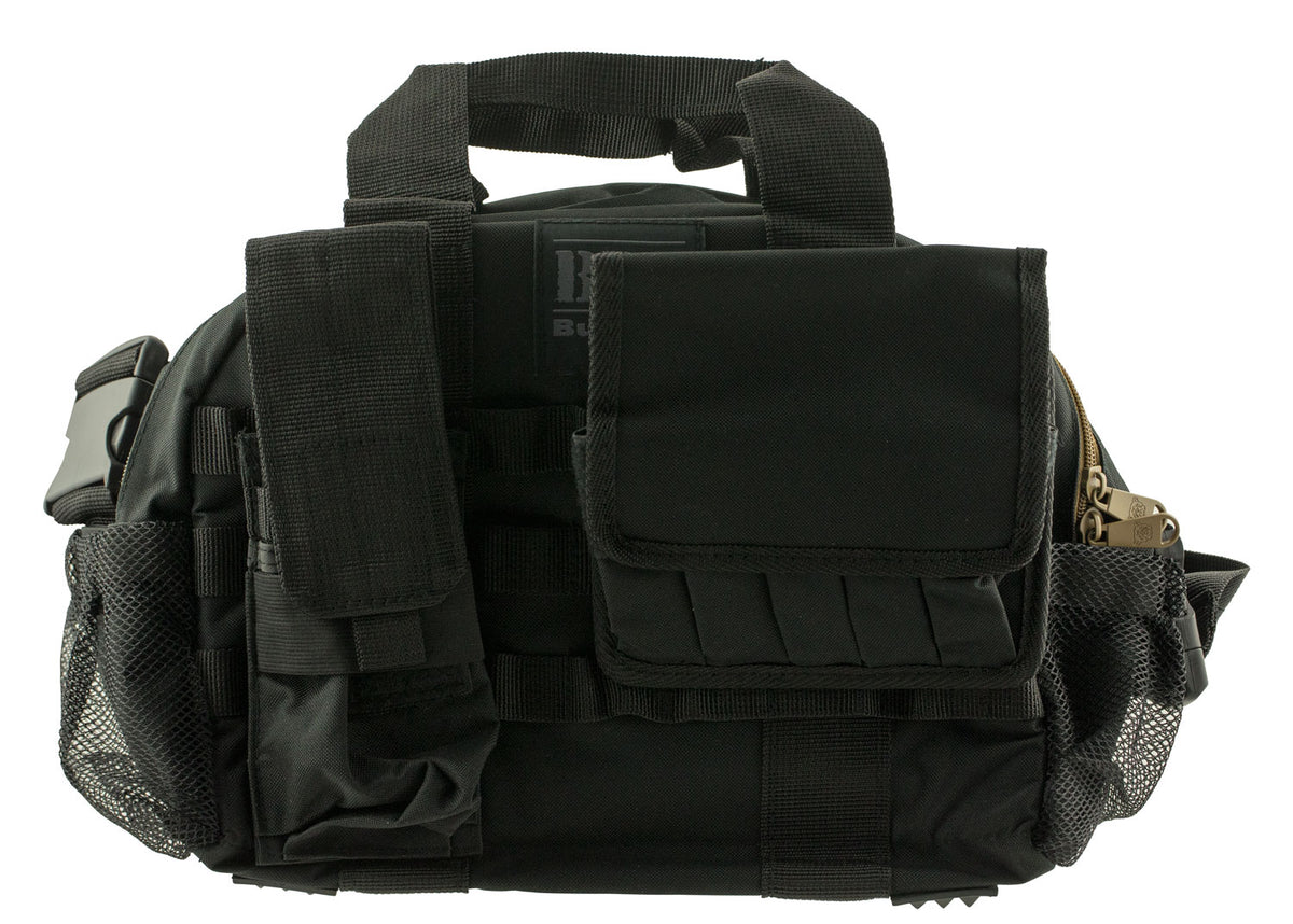 Bulldog BDT940B Tactical Range Bag Black Finish, Dual MOLLE Mag Pouches and High-Vis Accessory Pocket