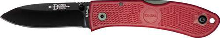 Ka-Bar Dozier Hunter Folder 7.25" OAL 3" Drop Point Red G10 Grips w/ Clip