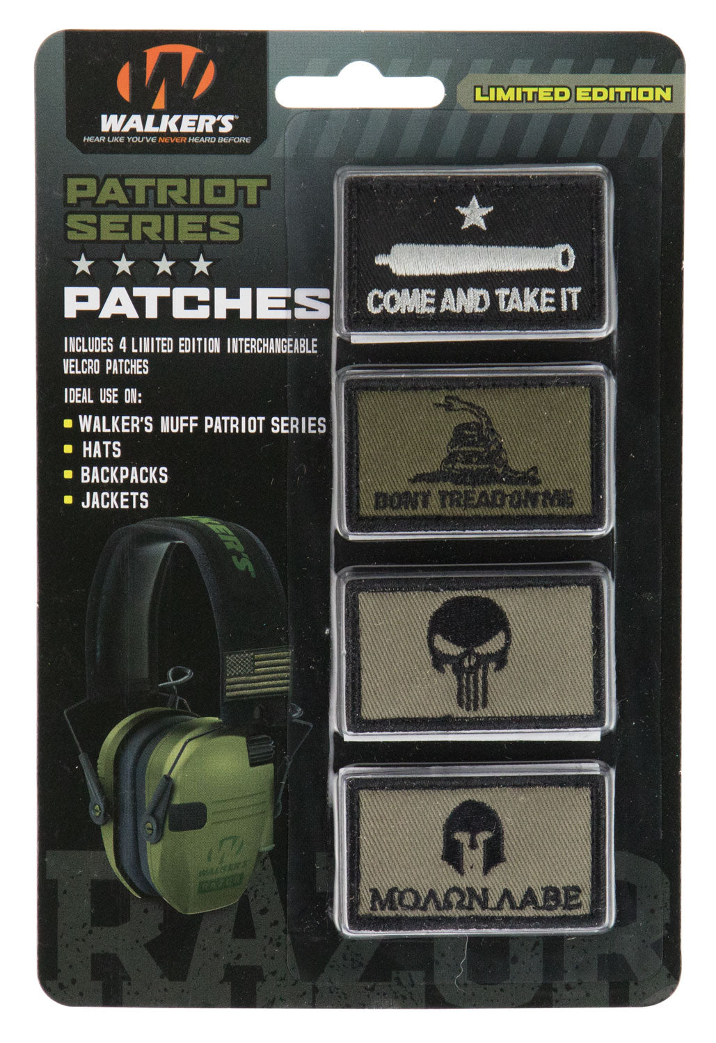 Walkers GXPPATKIT Come & Take It Patriot Muff Patch Kit with 4 Velcro Patch Pairs