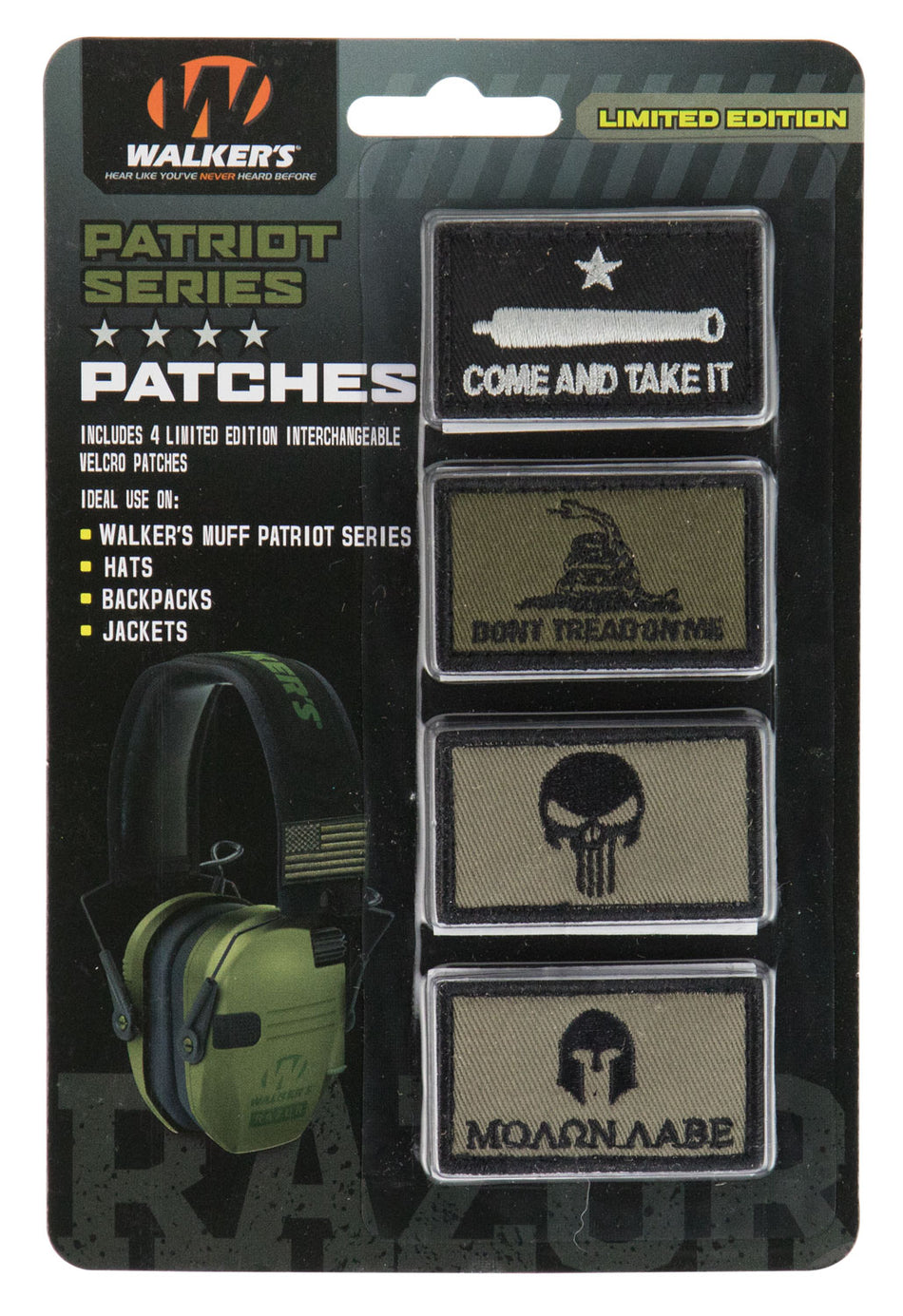 Walkers GXPPATKIT Come & Take It Patriot Muff Patch Kit with 4 Velcro Patch Pairs