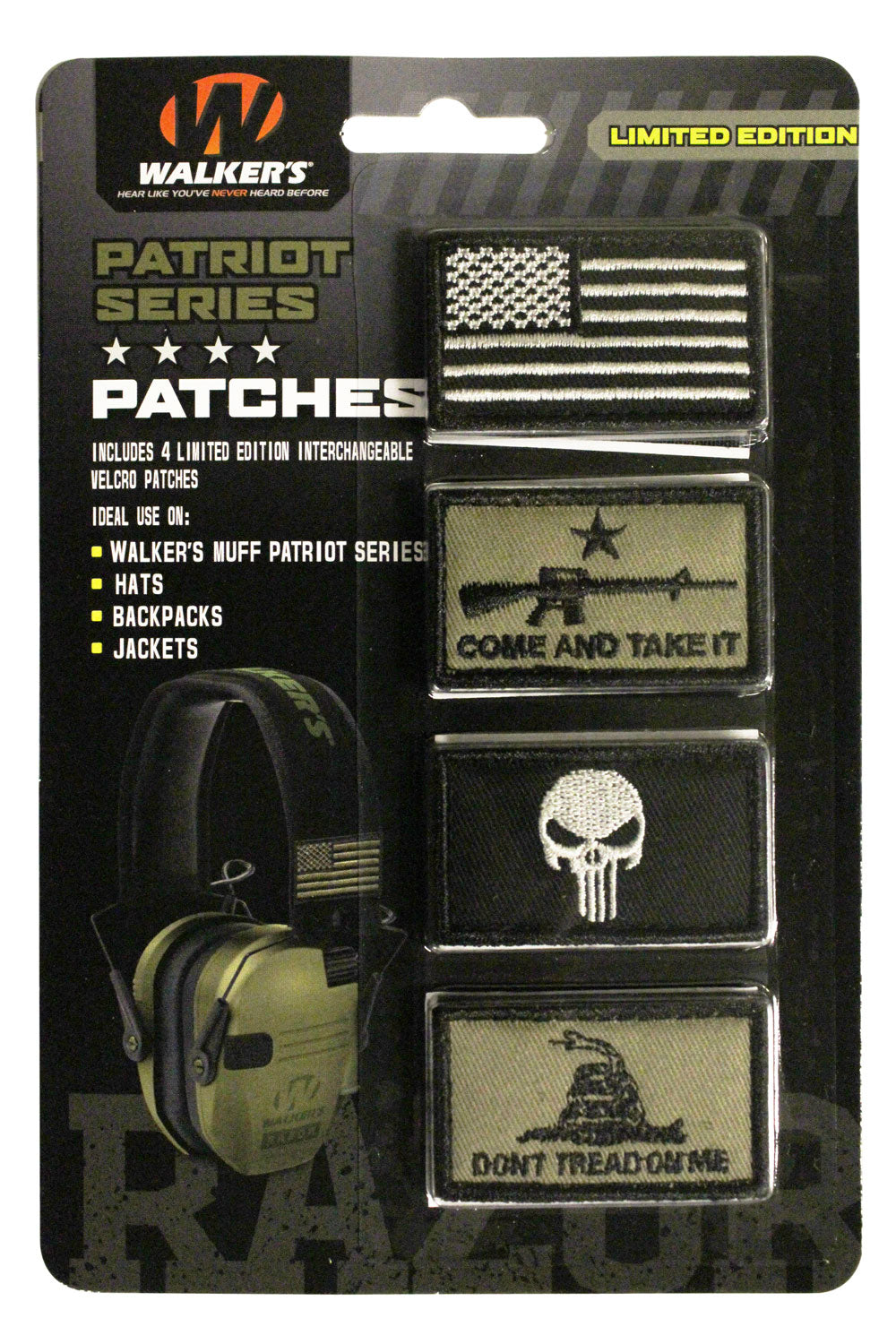 Walkers GXPPATKIT2 American Flag Patriot Muff Patch Kit with 4 Velcro Patch Pairs