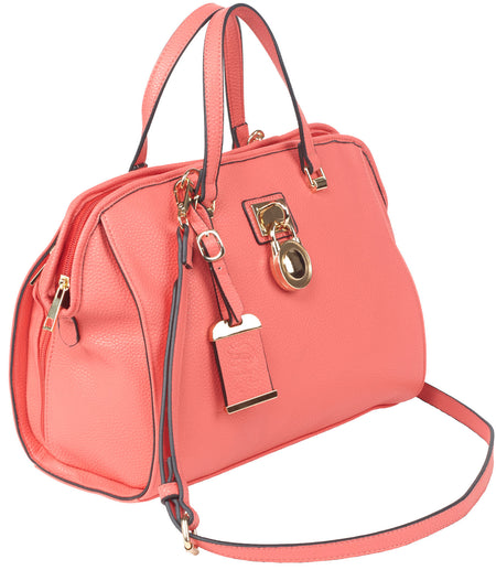Bulldog Satchel Carry Purse BDP026 Coral Leather w/Holster Fits Most Small Autos and Revolvers