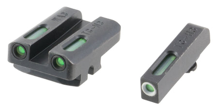 TruGlo TG13WA3A TFX Black Green Tritium Fiber Optic Sight Pair White Outline