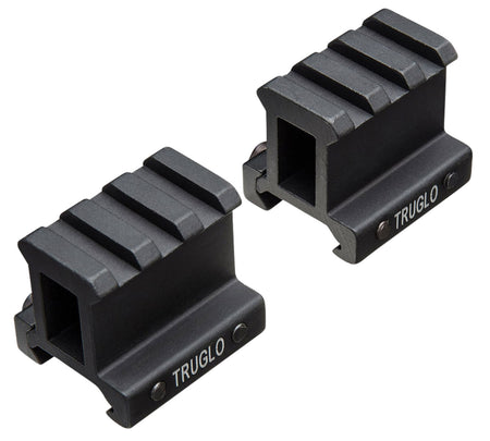 TruGlo TG8992B Anodized Black Picatinny Rail Riser Mount Set with Recoil Lug