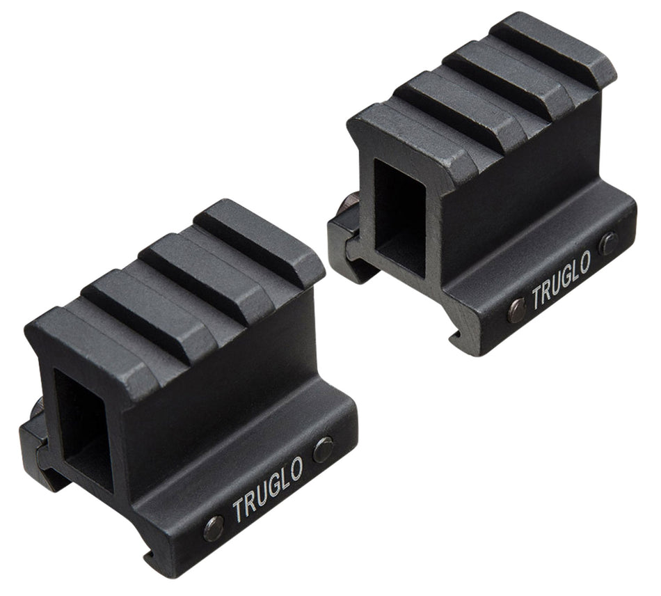 TruGlo TG8992B Anodized Black Picatinny Rail Riser Mount Set with Recoil Lug