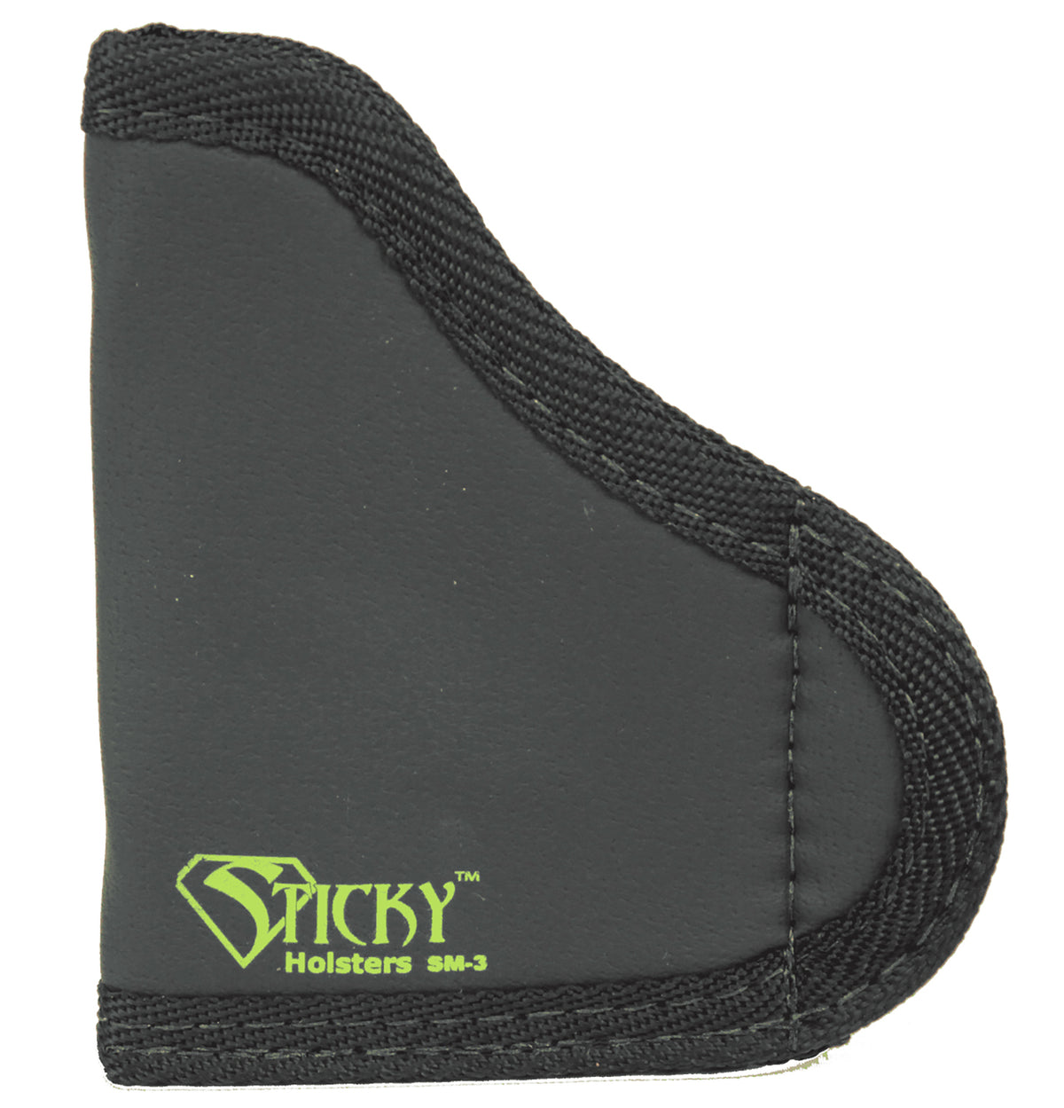 Sticky Holsters SM-3 Size 3 IWB Pocket Holster Black/Green Latex Free Rubber Fits .380 Semi-Auto w/Laser Up To 2.75" Ambidextrous