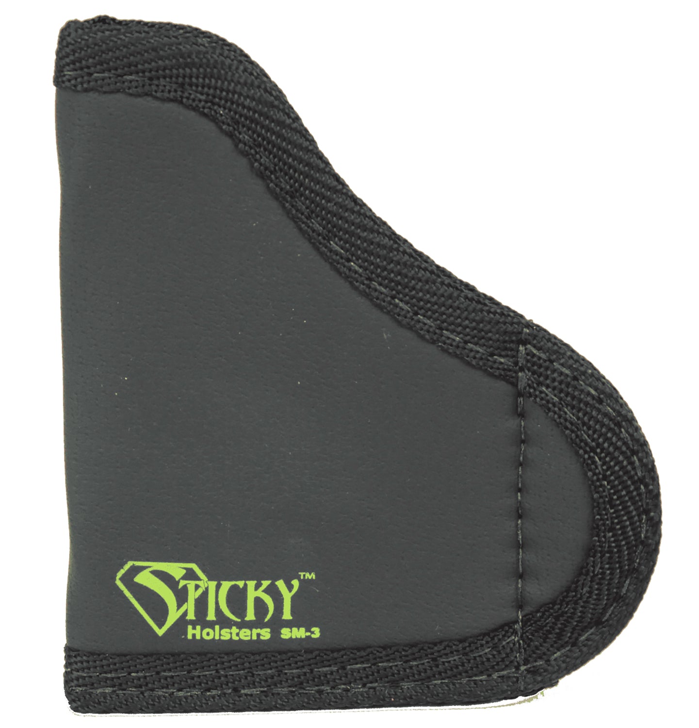 Sticky Holsters SM-3 Size 3 IWB Pocket Holster Black/Green Latex Free Rubber Fits .380 Semi-Auto w/Laser Up To 2.75" Ambidextrous