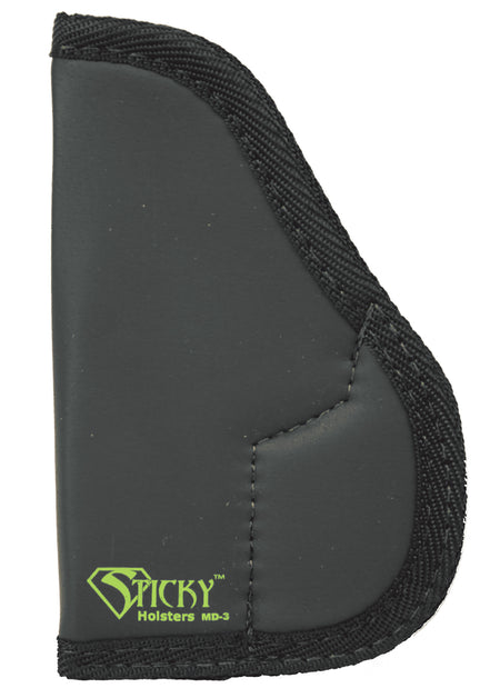 Sticky Holsters MD-3 IWB Pocket Holster Black/Green Latex Free Rubber Designed for Walther PPK Ambidextrous