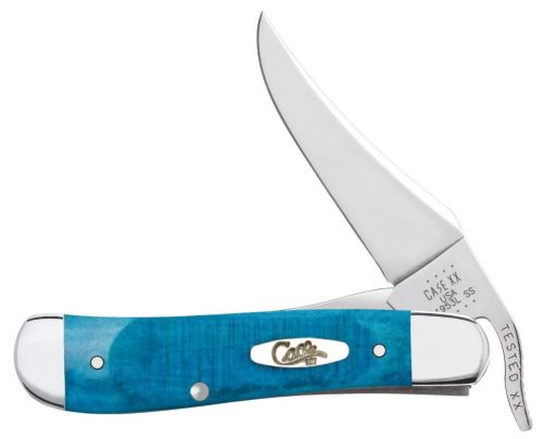 Case Knives Russlock Caribbean Blue Bone Sawcut Jig Handle Knife