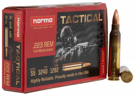 Norma .223 Remington TacCenterfire Target,Competition 55 grain Full Metal Jacket ammunition