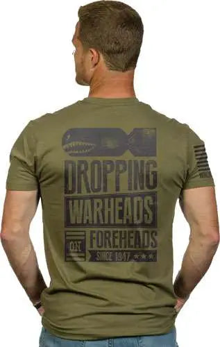 Nine Line Warheads on Foreheads Military Green Cotton Tee - X-Large