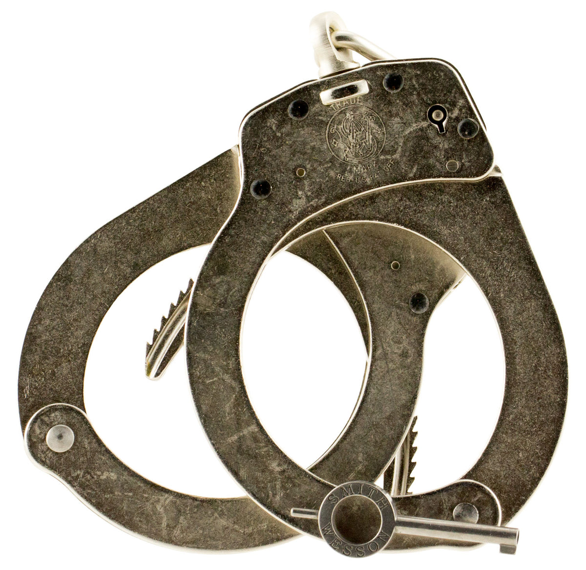 Smith & Wesson Model M-1 Nickel Steel Adjustable Push Pin Double Lock Handcuffs