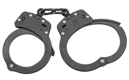 Smith & Wesson Model 100 Slot Lock Blued Steel Police Handcuffs