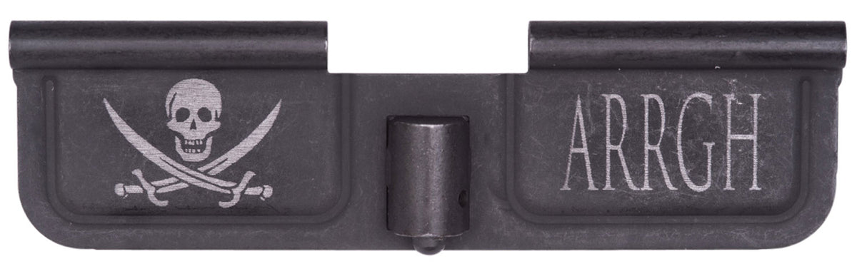 Spikes Tactical SED7003 Black Phosphate AR-15 Ejection Port Door - Laser Engraved Pirate Motif
