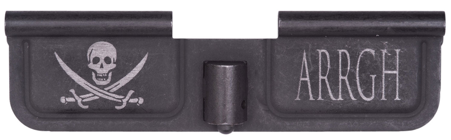Spikes Tactical SED7003 Black Phosphate AR-15 Ejection Port Door - Laser Engraved Pirate Motif