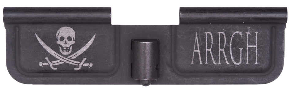 Spikes Tactical SED7003 Black Phosphate AR-15 Ejection Port Door - Laser Engraved Pirate Motif