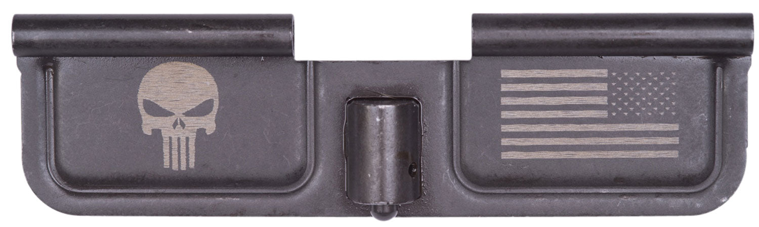 Spikes Tactical SED7005 Black Phosphate AR-15 Ejection Port Door - Laser Engraved Punisher Emblem and Flag