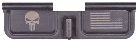 Spikes Tactical SED7005 Black Phosphate AR-15 Ejection Port Door - Laser Engraved Punisher Emblem and Flag