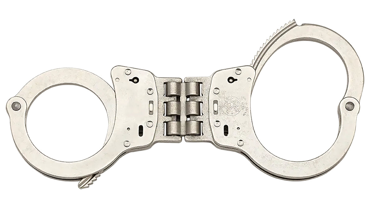 Smith & Wesson Model 300 Hinged Nickel Steel Slot Lock Handcuffs