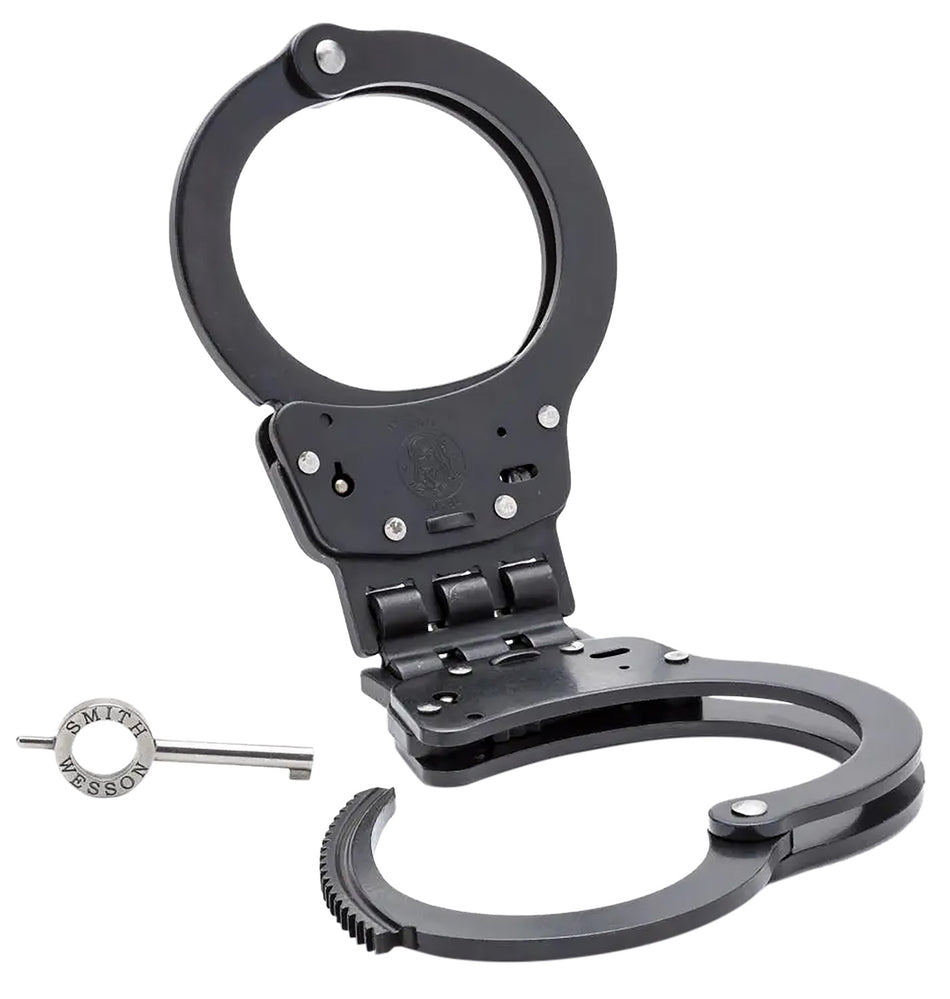 Smith & Wesson Model 300 Hinged Blued Steel Slot Lock Handcuffs
