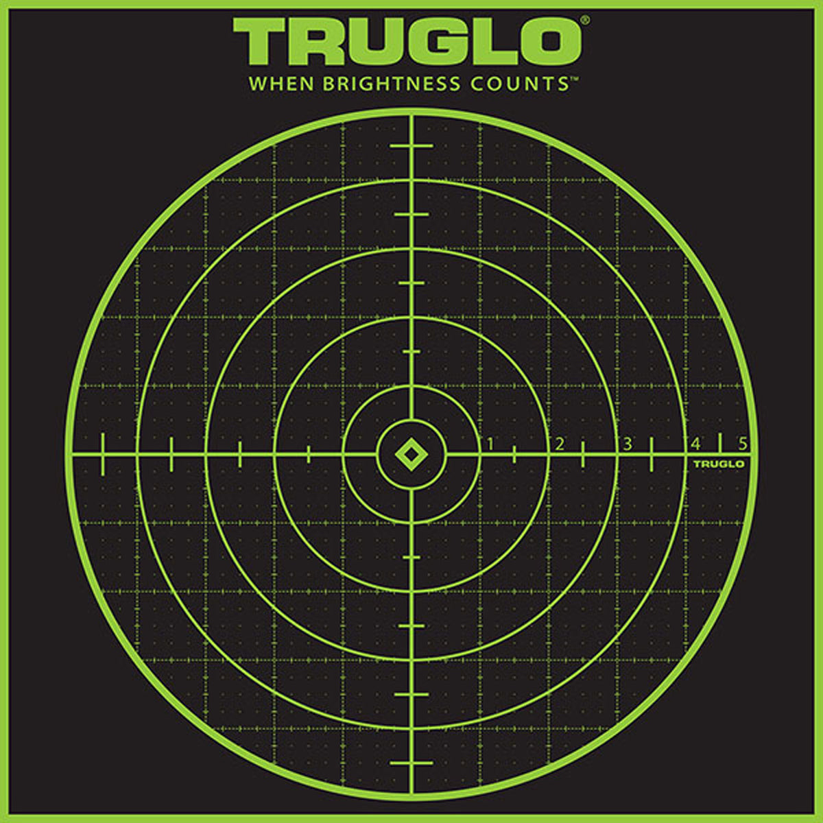 TruGlo Tru-See Grid Self-Adhesive Heavy Paper Black and Green Bullseye Shooting Target 12"x12" 12 Pack