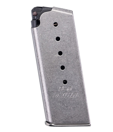 Kahr MK620 9mm Luger 6rd OEM Stainless Flush Floorplate Magazine for CM/PM/MK