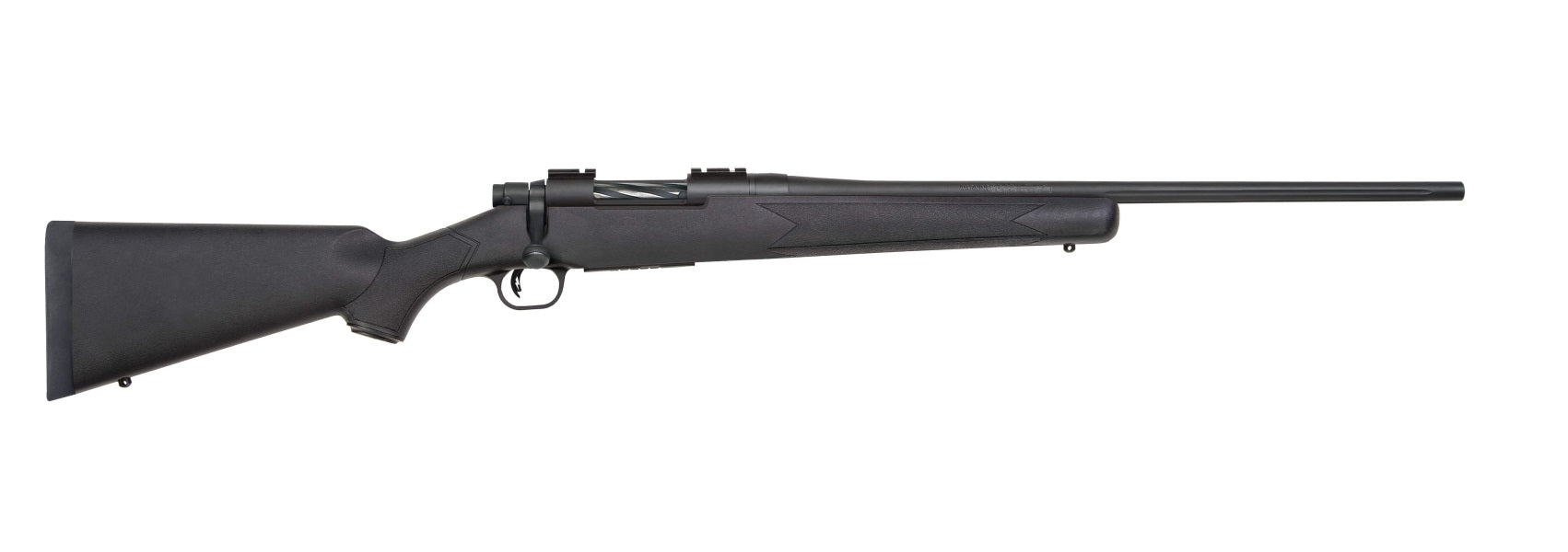Mossberg 27909 Patriot Full Size 6.5 Creedmoor 5+1 22" Matte Blued Fluted Barrel, Matte Blued Stainless Steel Receiver Drilled & Tapped, Black Fixed Synthetic Stock, Right Hand