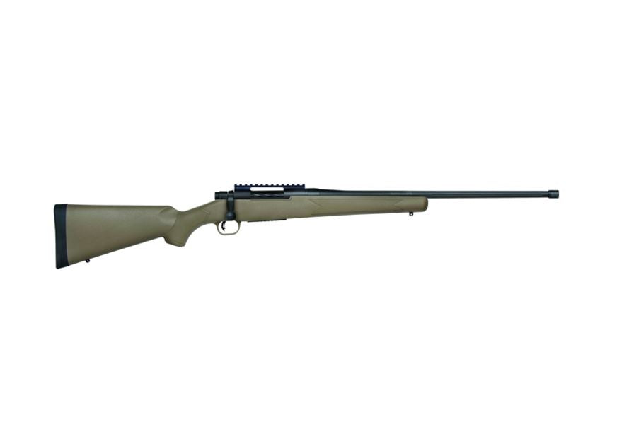 Mossberg 28253 Patriot Predator Full Size 22-250 Rem 5+1 22" Matte Blued Fluted Threaded Barrel, Matte Blued Stainless Steel Receiver w/Picatinny Rail, Flat Dark Earth Fixed Synthetic Stock