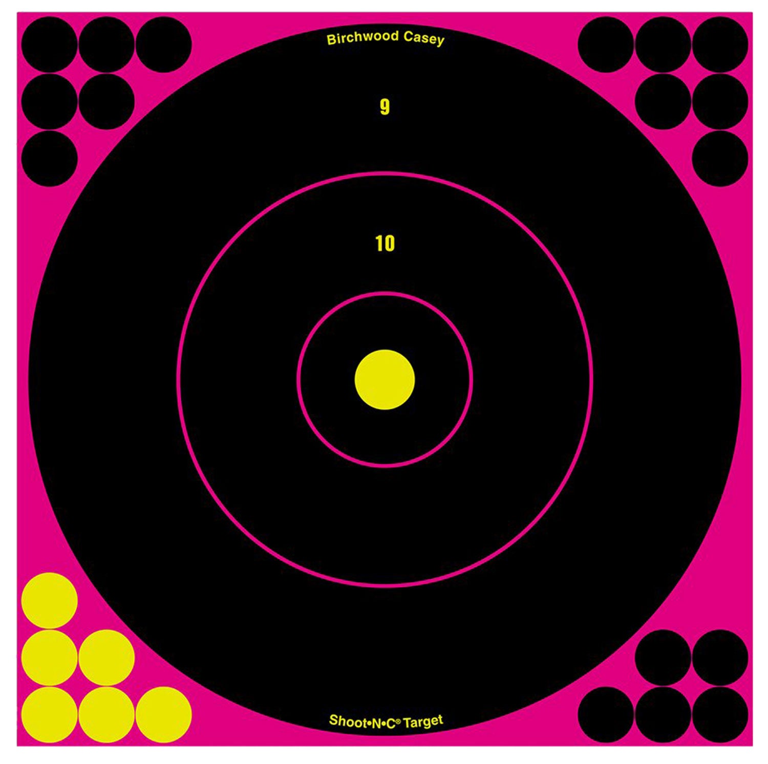 Birchwood Casey 34027 12" Bullseye Shoot-N-C Reactive Paper Target Black/Pink 5 Pack