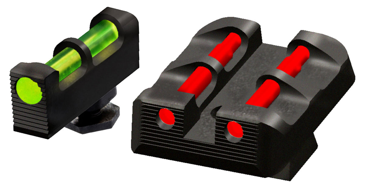 HiViz GLT178 Glock Fiber Optic Target Sight Set Interchangeable Green Front Red Rear All Major Calibers