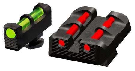 HiViz GLT178 Glock Fiber Optic Target Sight Set Interchangeable Green Front Red Rear All Major Calibers