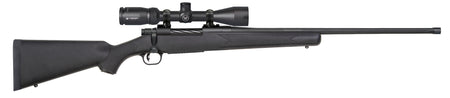 Mossberg 28249 Patriot w/Optic 7mm PRC 3+1 24" Matte Blued Threaded Barrel, Matte Blued Drilled & Tapped Receiver, Fixed Black Synthetic Stock, Vortex Crossfire II 3-9x40mm