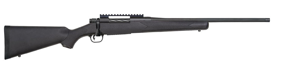 Mossberg 28235 Patriot Carbine 7mm PRC 3+1 20" Matte Blued Threaded Bull Barrel, Matte Blued Picatinny Rail Receiver, Black Fixed Synthetic Stock