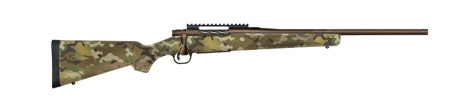 Mossberg 28283 Patriot Compact 300 Win Mag 4+1 20" Patriot Brown Cerakote Threaded Bull Barrel, Patriot Brown Cerakote Steel Receiver w/Picatinny Rail, MultiCam Fixed Synthetic Stock