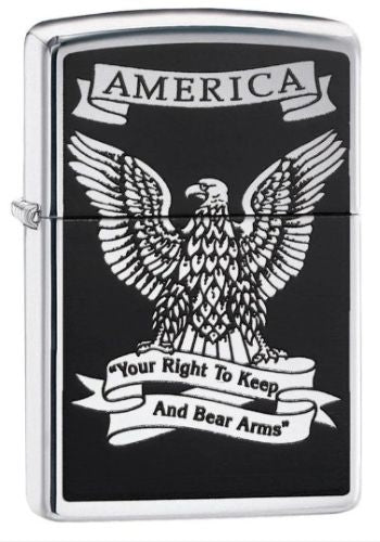 Zippo Right to Bear Arms Eagle Windproof Pocket Lighter