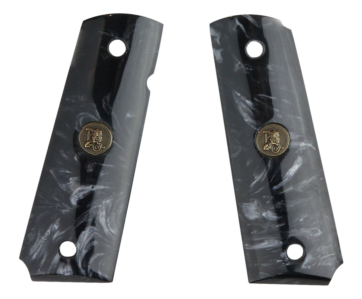 Pachmayr 62000 1911 Ambi Safety Black Simulated Pearl Custom Pistol Grip Panels