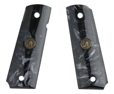 Pachmayr 62000 1911 Ambi Safety Black Simulated Pearl Custom Pistol Grip Panels