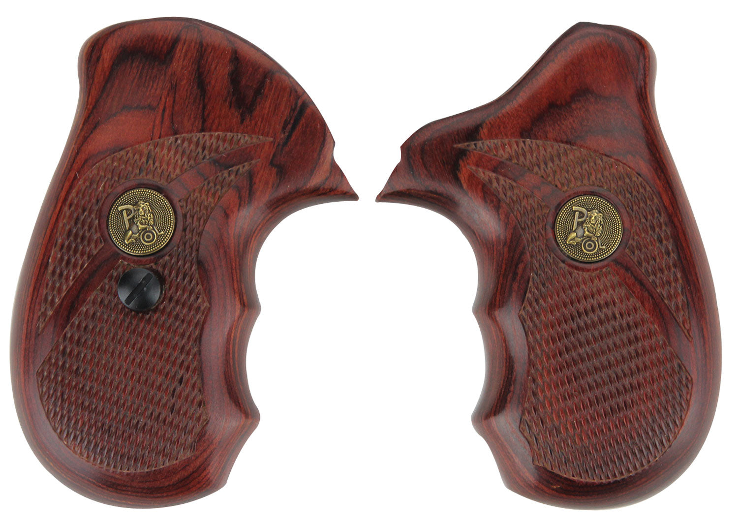 Pachmayr 63080 CNC Checkered Rosewood Laminate Grip Panels for Taurus 85 Revolver
