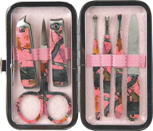 Rivers Edge Ladies 7-Piece Pink Camo Manicure Kit