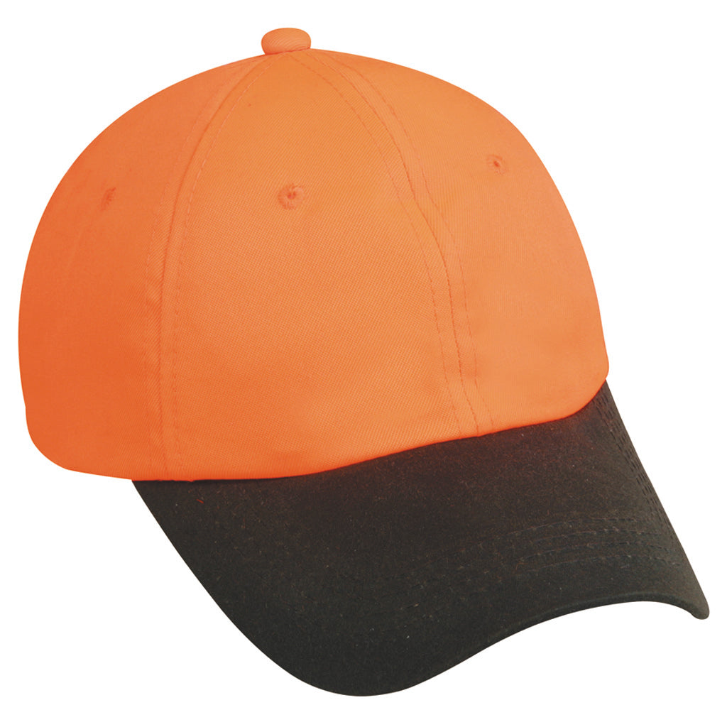 Outdoor Cap 6 Panel Hat Waxed Cotton Blaze Orange/Brown
