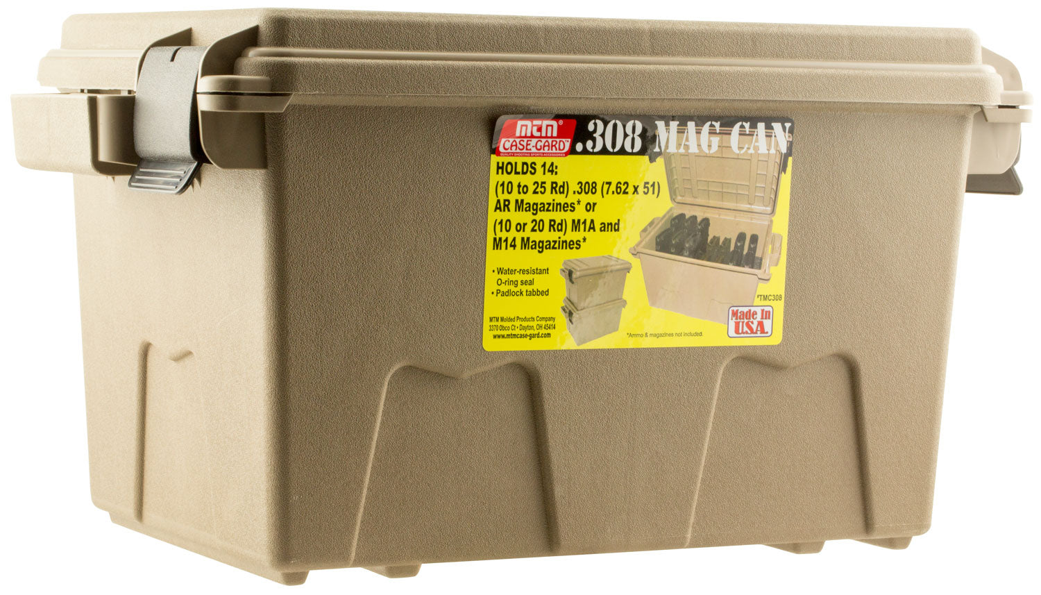 MTM Case-Gard TMC308 AR Platform Tactical Mag Can .308 Win Flat Dark Earth Polymer