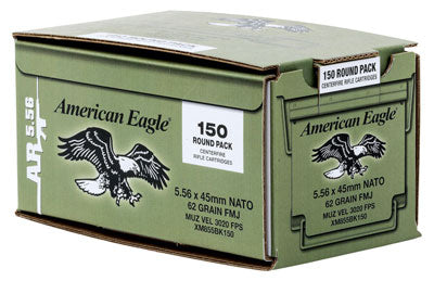 Federal American Eagle 62gr Green Tip 5.56x45 Tactical 600 Round Case