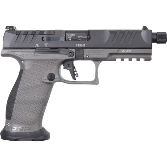 Walther Arms 2871971 PDP Pro SD Full Size 9mm Luger 10+1 5.10" Black Threaded Barrel, Black Optic Ready/Serrated Slide, Tungsten Gray Polymer Frame w/Picatinny Rail, Textured Polymer Grip