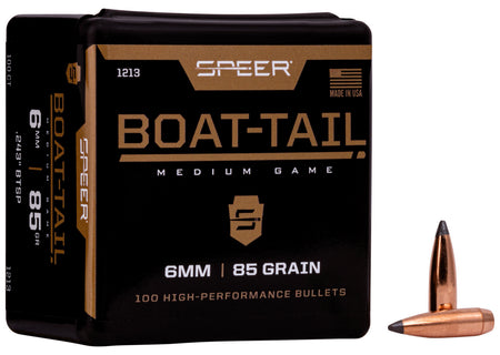Speer Boat-Tail 6mm 85 Grain JSP Boat Tail Reloading Bullets 100 Per Box