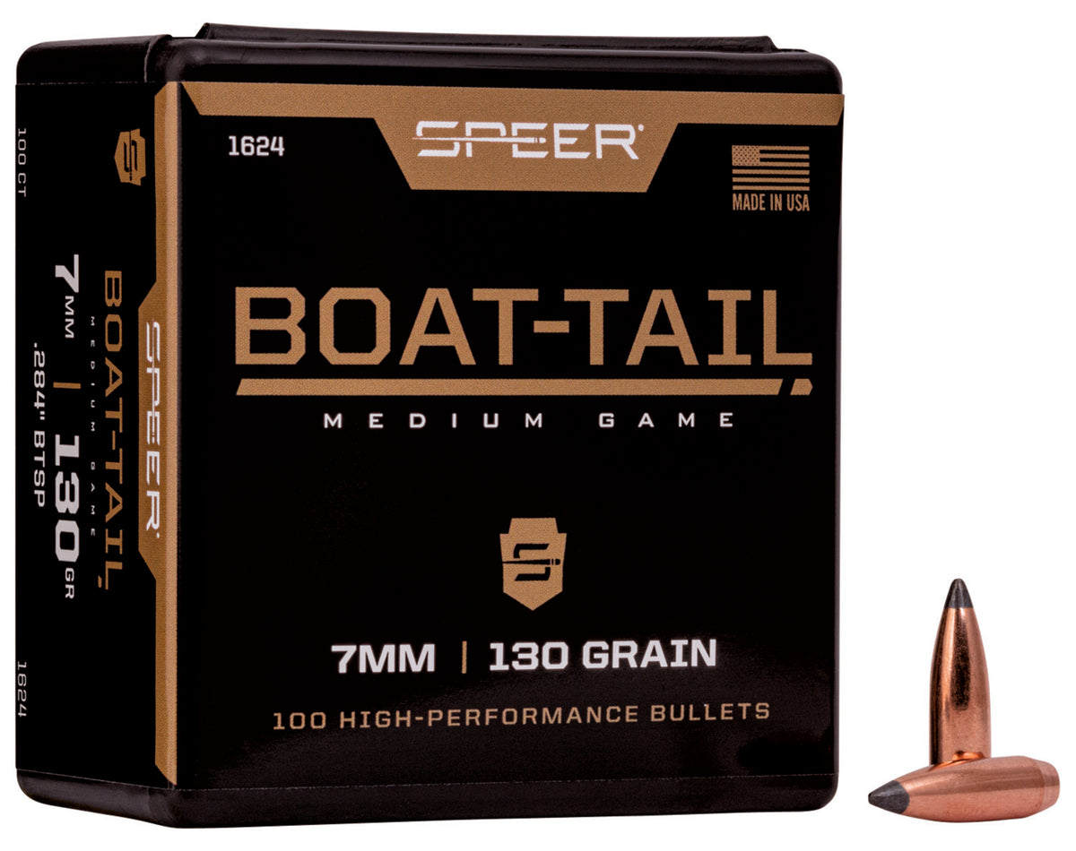 Speer Boat-Tail 7mm 130 Grain JSP Boat Tail Reloading Bullets 100 Per Box