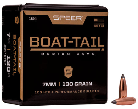 Speer Boat-Tail 7mm 130 Grain JSP Boat Tail Reloading Bullets 100 Per Box