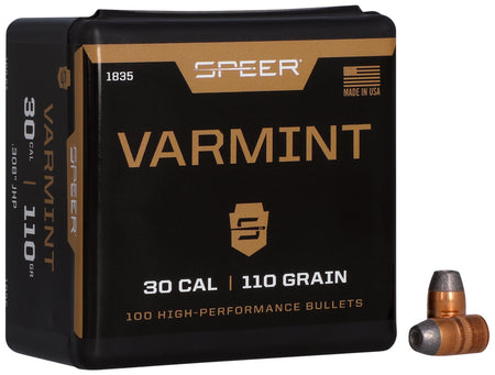 Speer Varmint 30 Caliber 110 Grain JHP Reloading Bullets 100 Per Box